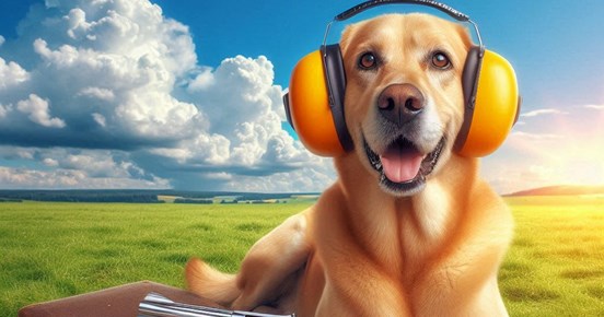 Hund med hörselkåpor