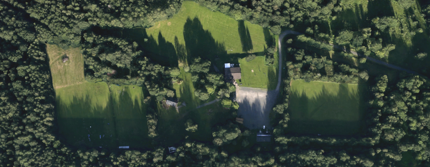 Flygbild över klubbområdet