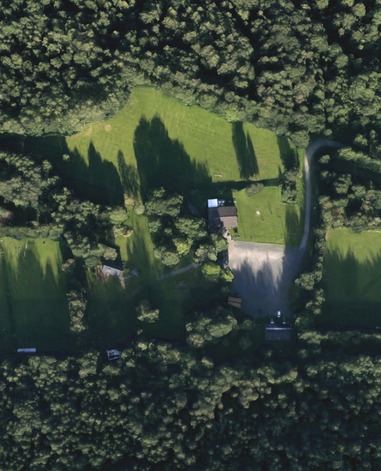 Flygbild över klubbområdet