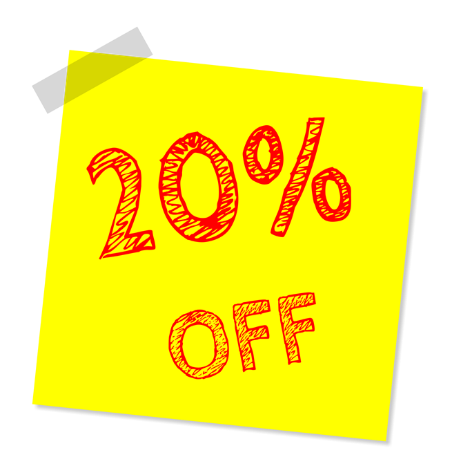 20 % rabatt