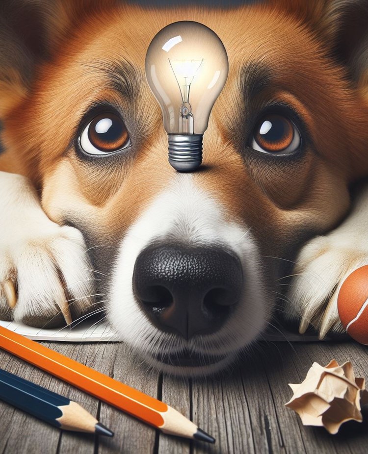 Hund som får en idé