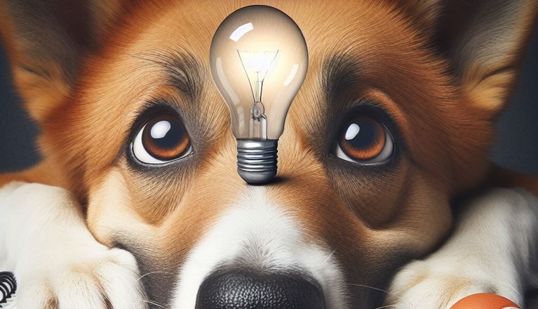 Hund som får en idé