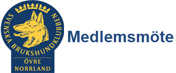 SBK Övre Norrlands distrikt logga med texten Medlemsmöte