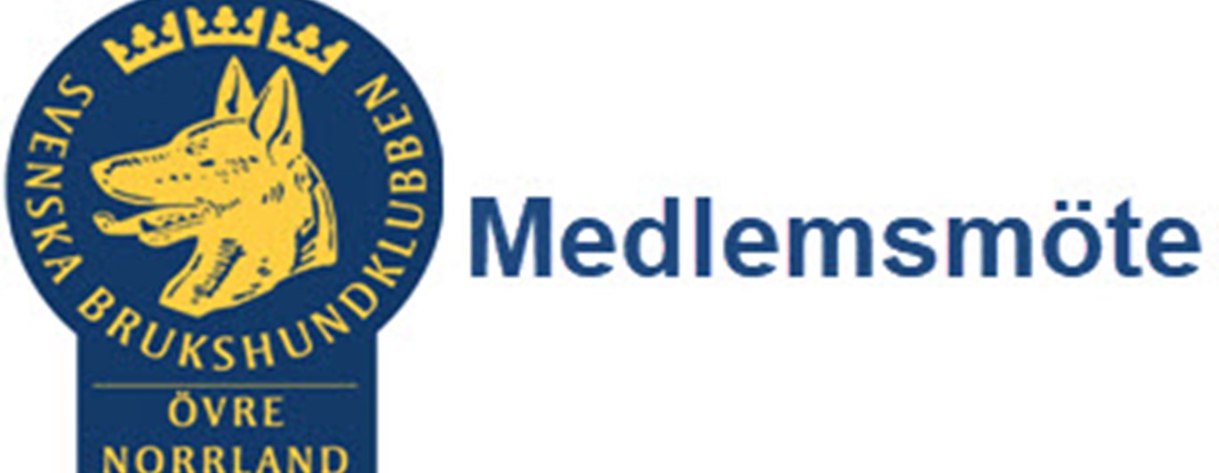 SBK Övre Norrlands distrikt logga med texten Medlemsmöte