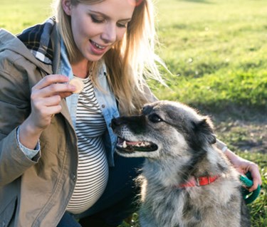 Kvinna med hund