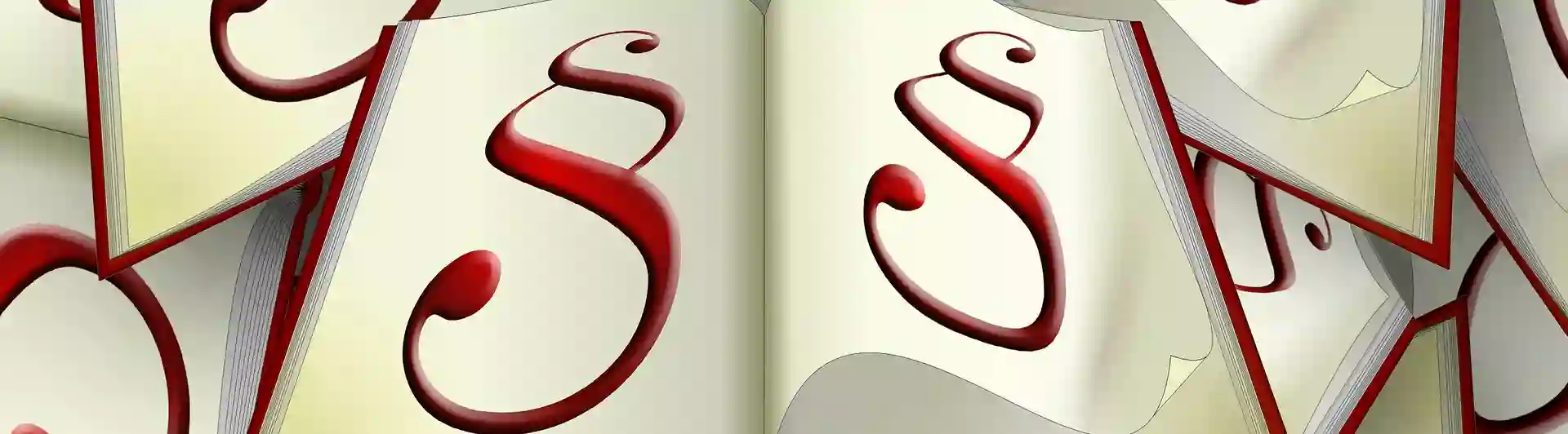 Bild som visar röda paragrafer i böcker.
