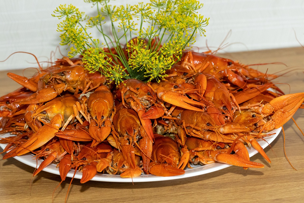 Kräftor på ett fat