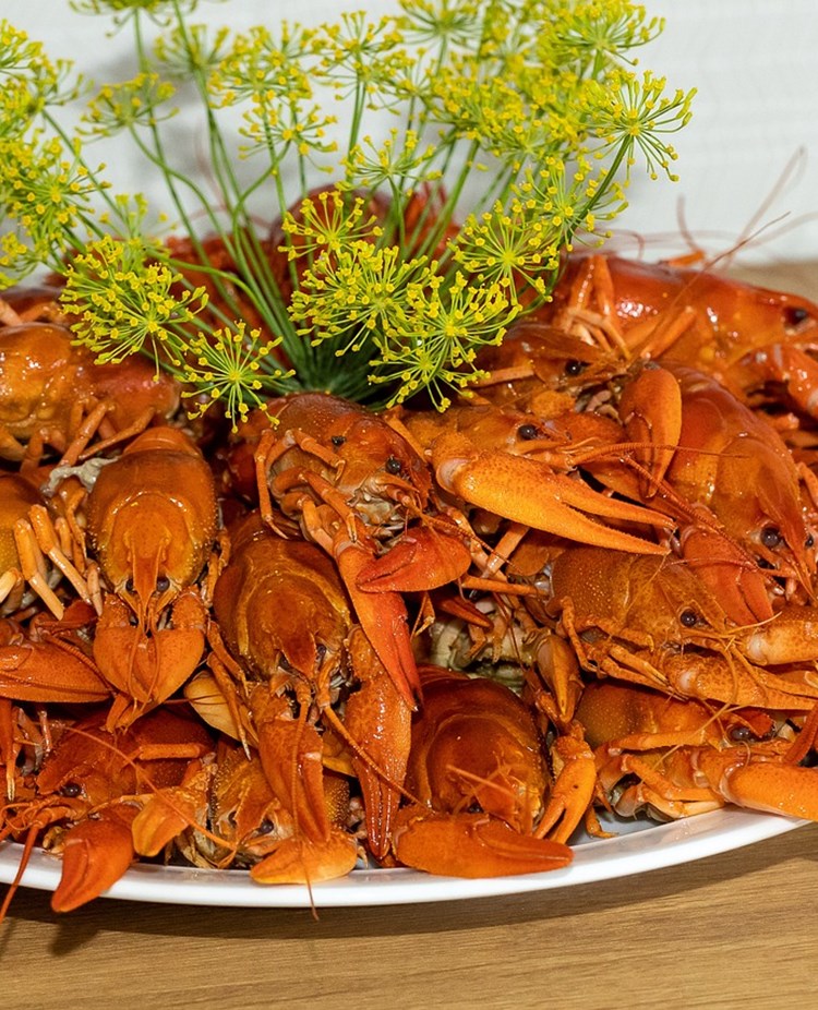 Kräftor på ett fat