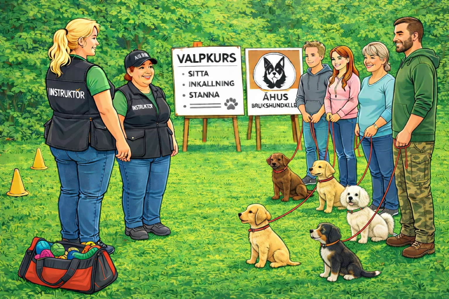 Bild på två instruktörer som håller i en kurs