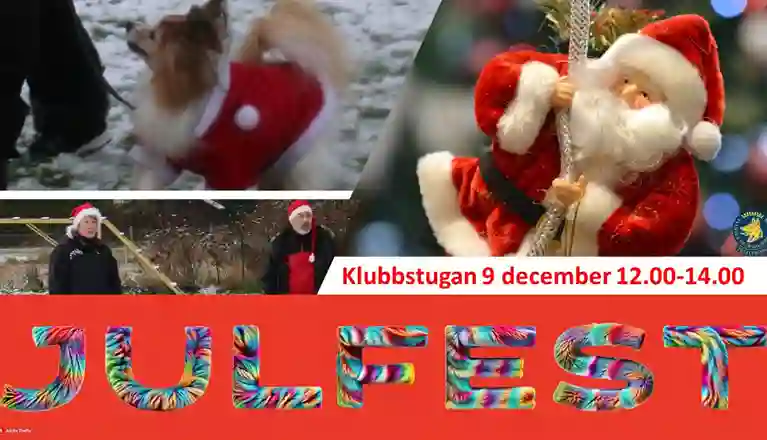Inbjudan till julfest 9 december 12.00-14.00 i klubbstugan