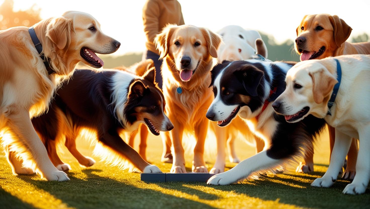 Hundar som står i ring