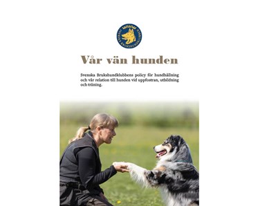 Bild på framsidan av broschyren "Vår vän hunden"
