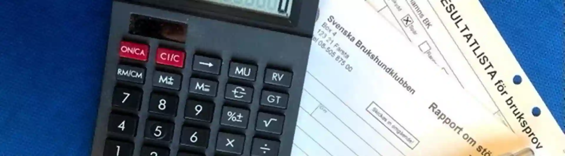 Miniräknare dokument penna