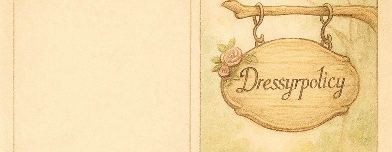 Skylt med dressyrpolicy