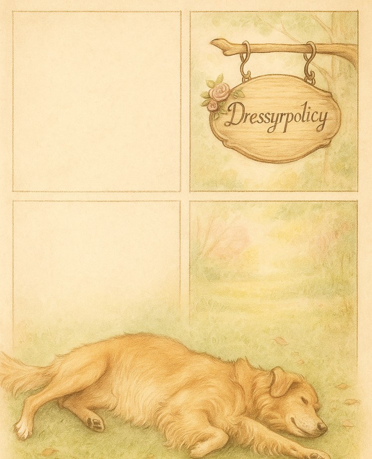 Skylt med dressyrpolicy