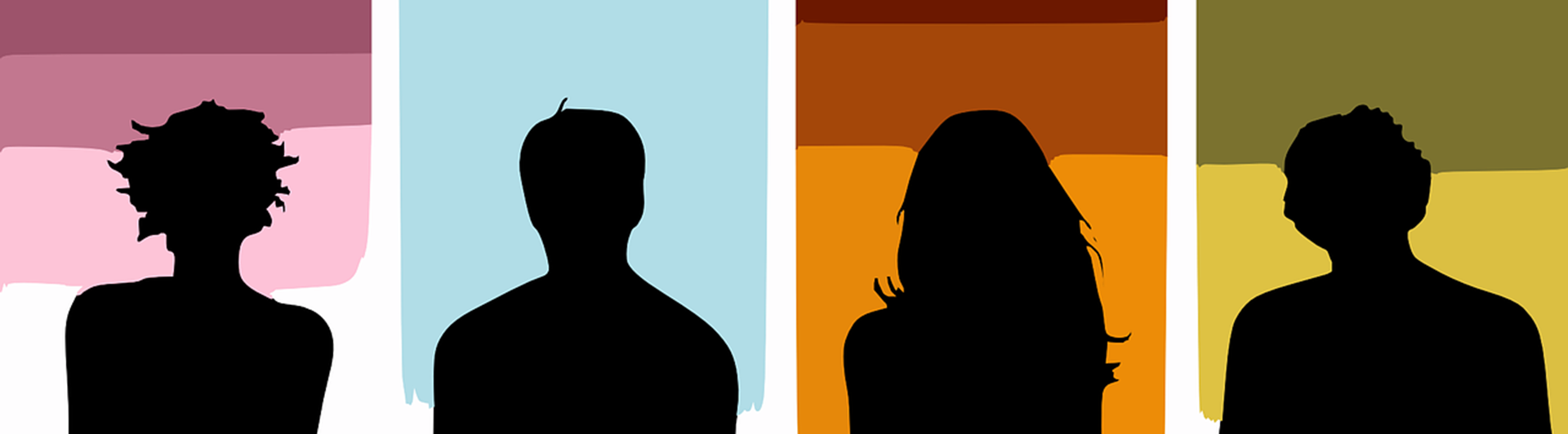 Svarta bilder på människor i profil