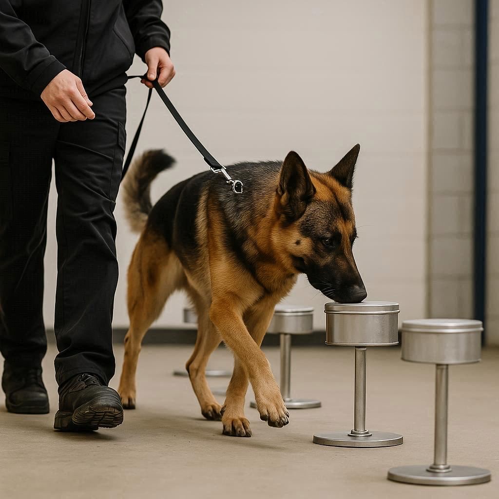 Schäfer som söker efter föremål