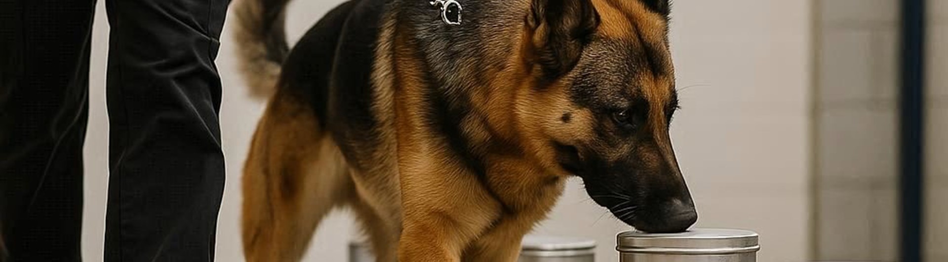 Schäfer som söker efter föremål