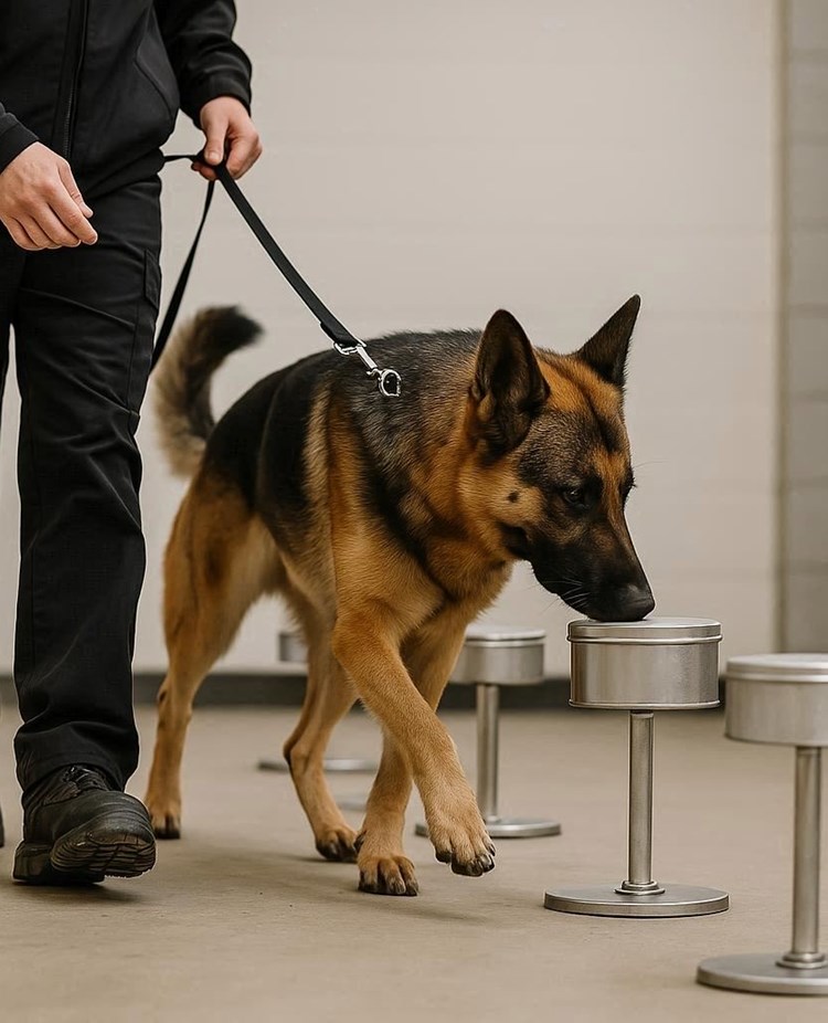 Schäfer som söker efter föremål