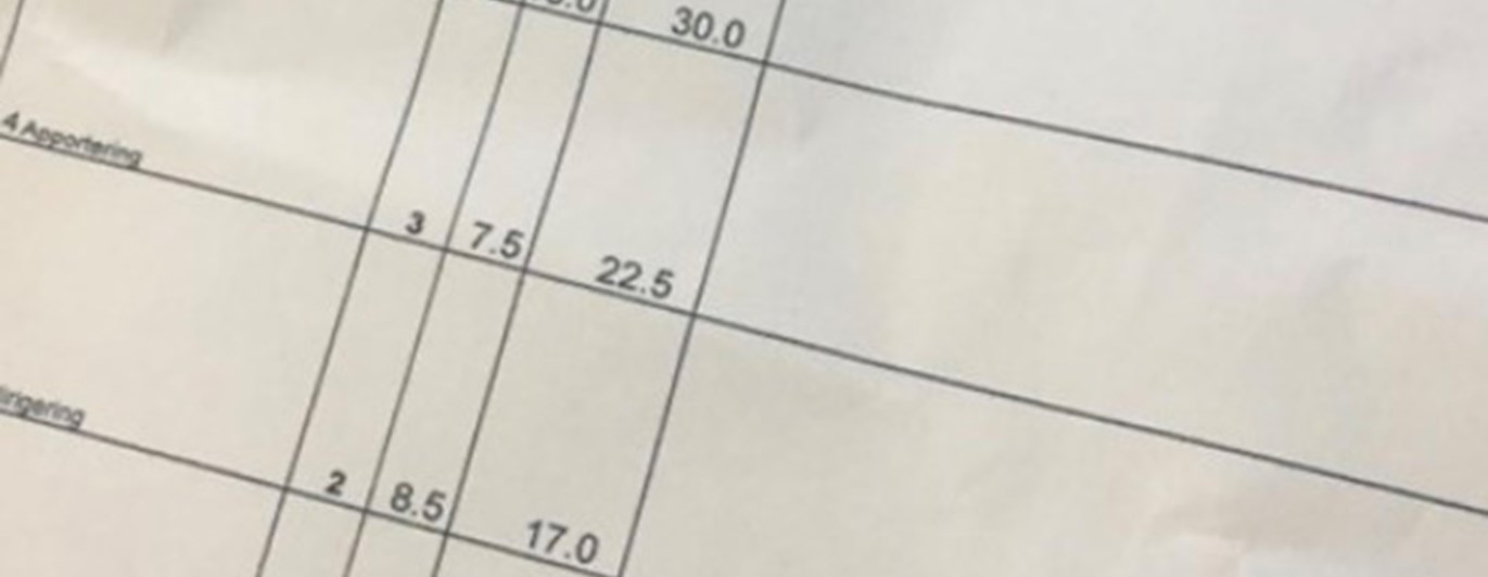 Bild på ett tävlings papper