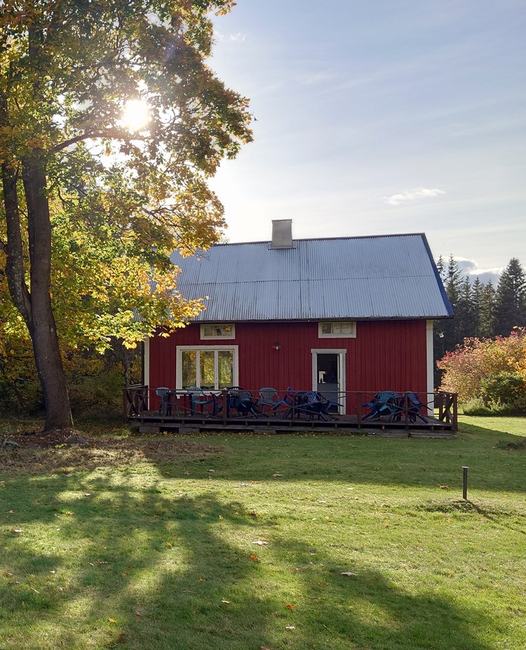 Klubbstuga i höstsol