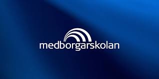 Medborgarskolan logga med mörkblå bakgrund