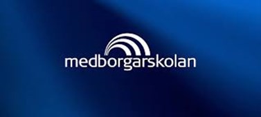 Medborgarskolan logga med mörkblå bakgrund