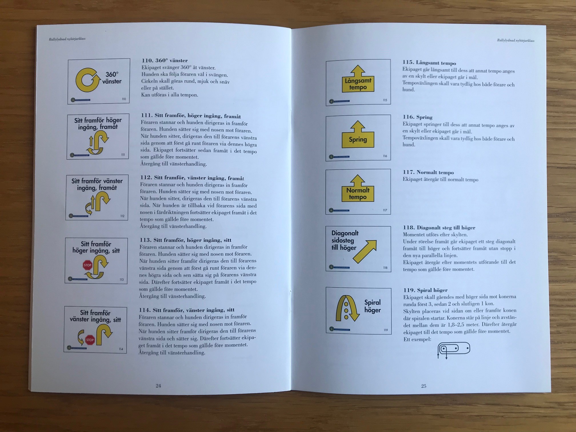 Foto på uppslag i rallylydnadsreglerna