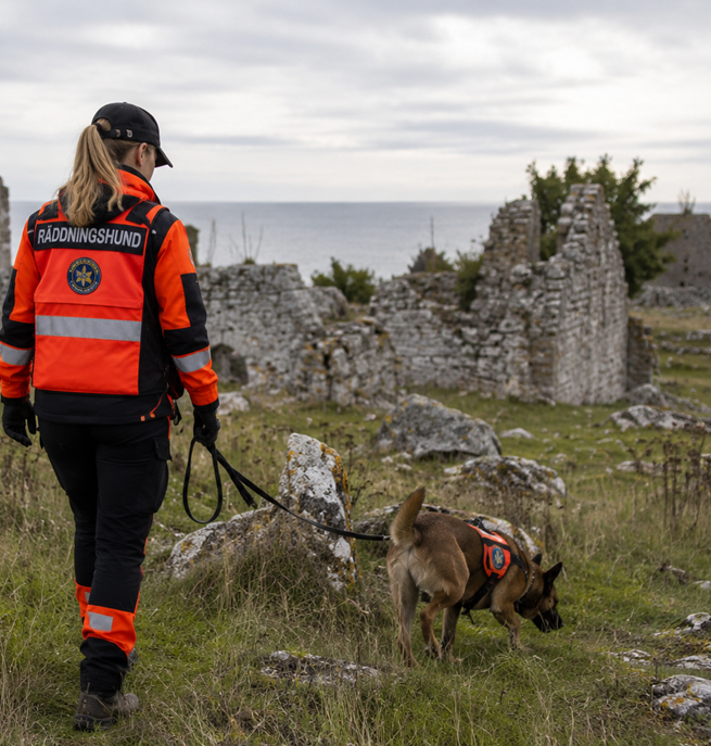 Räddningshund på Gotland