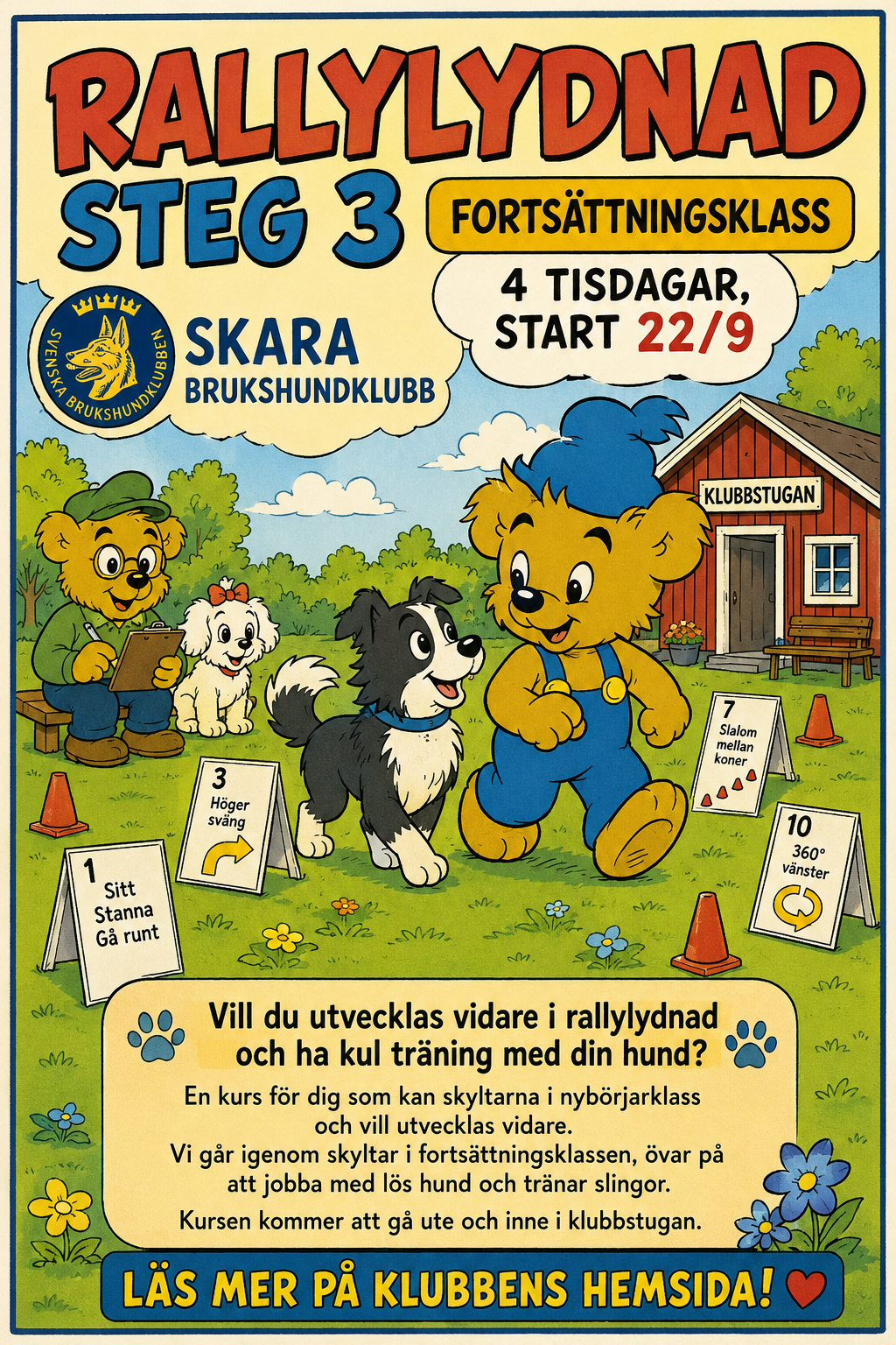 Reklam för kurs, Rallylydnad steg 3, ht-26