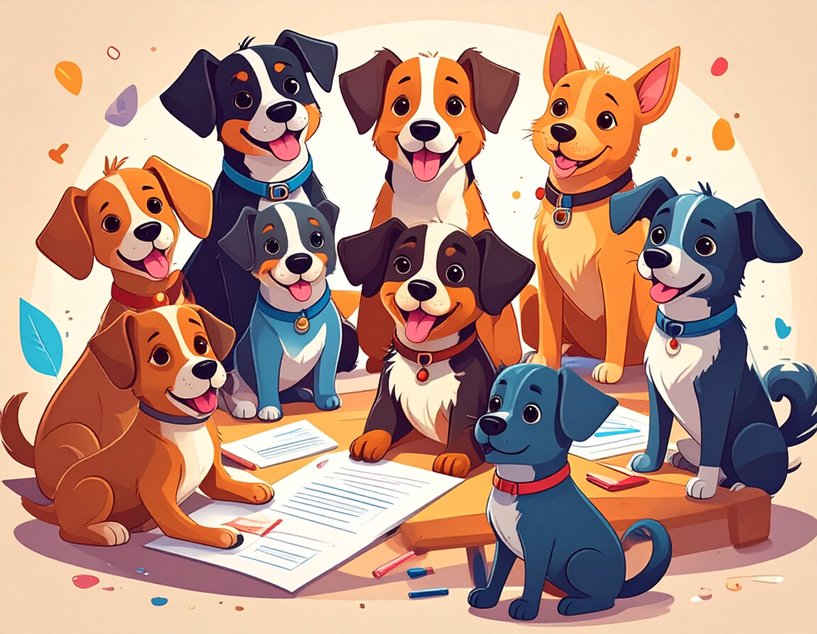 Hundar som löser quiz